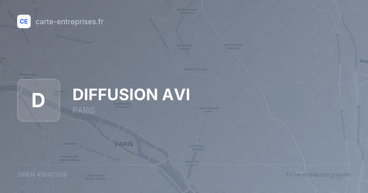 DIFFUSION AVI — 418421319 — fiche entreprise