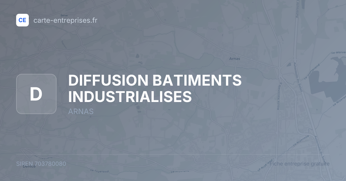 DIFFUSION BATIMENTS INDUSTRIALISES — 703780080 — fiche entreprise