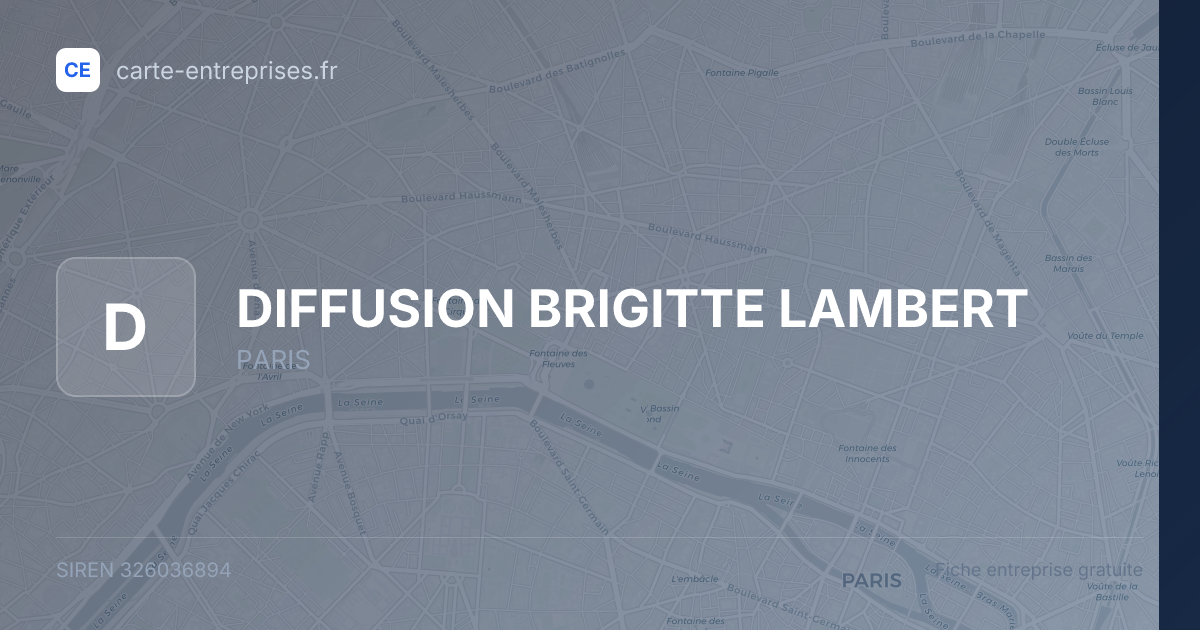 DIFFUSION BRIGITTE LAMBERT — 326036894 — fiche entreprise