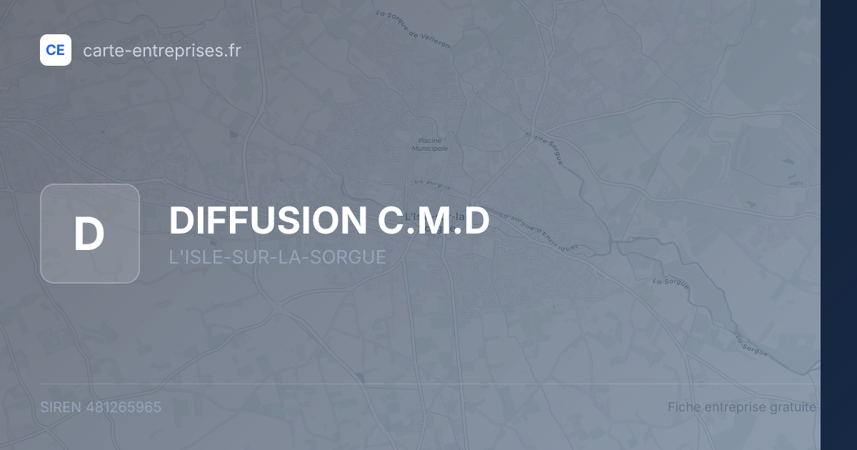 DIFFUSION C.M.D — 481265965 — fiche entreprise