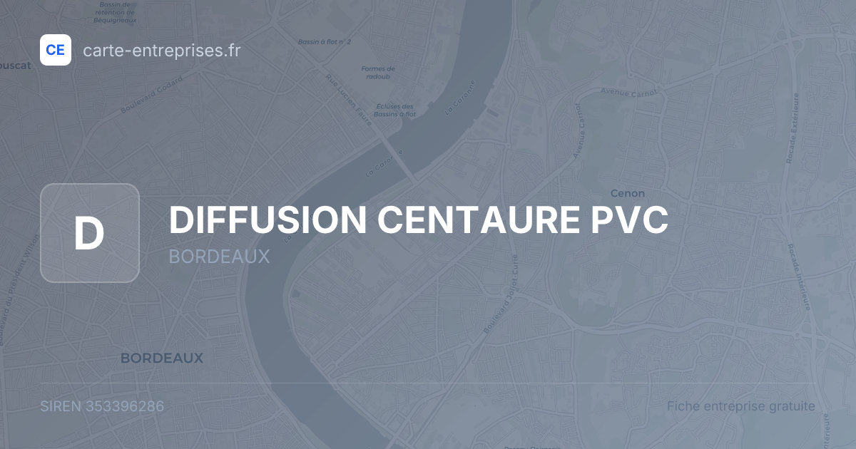 DIFFUSION CENTAURE PVC — 353396286 — fiche entreprise