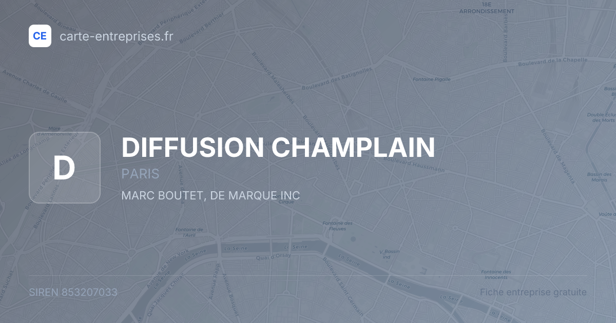 DIFFUSION CHAMPLAIN — 853207033 — fiche entreprise