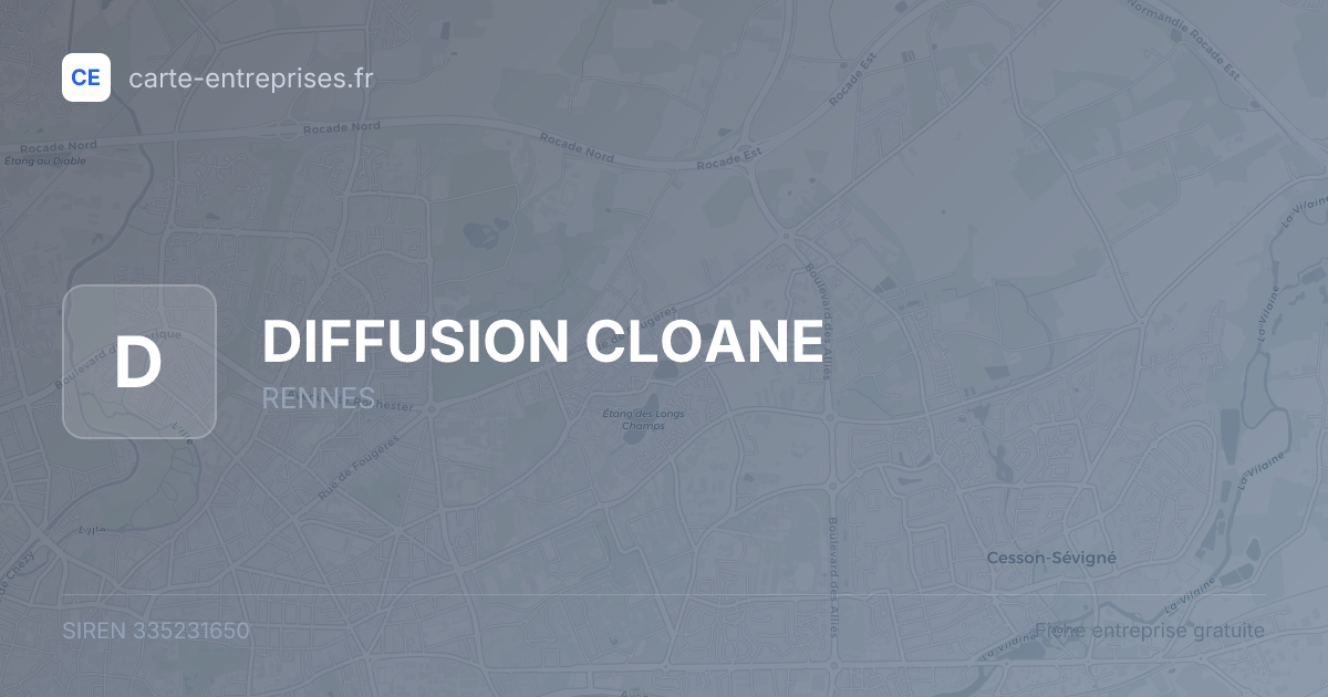 DIFFUSION CLOANE — 335231650 — fiche entreprise