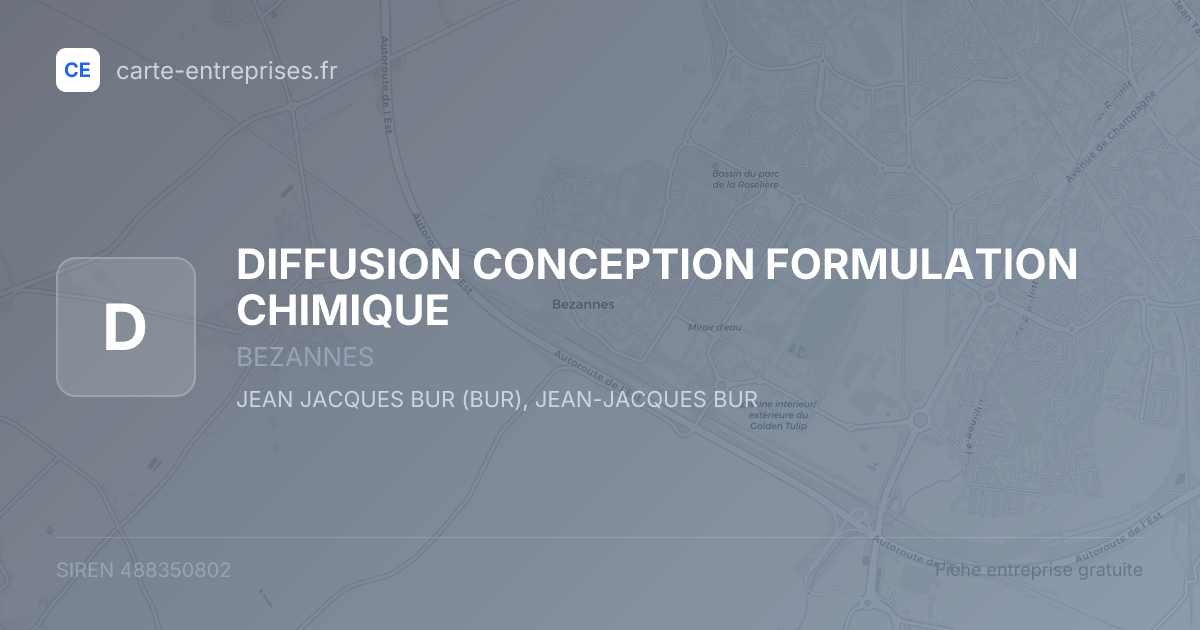DIFFUSION CONCEPTION FORMULATION CHIMIQUE — 488350802 — fiche entreprise