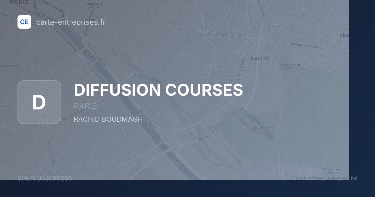 DIFFUSION COURSES — 353099286 — fiche entreprise
