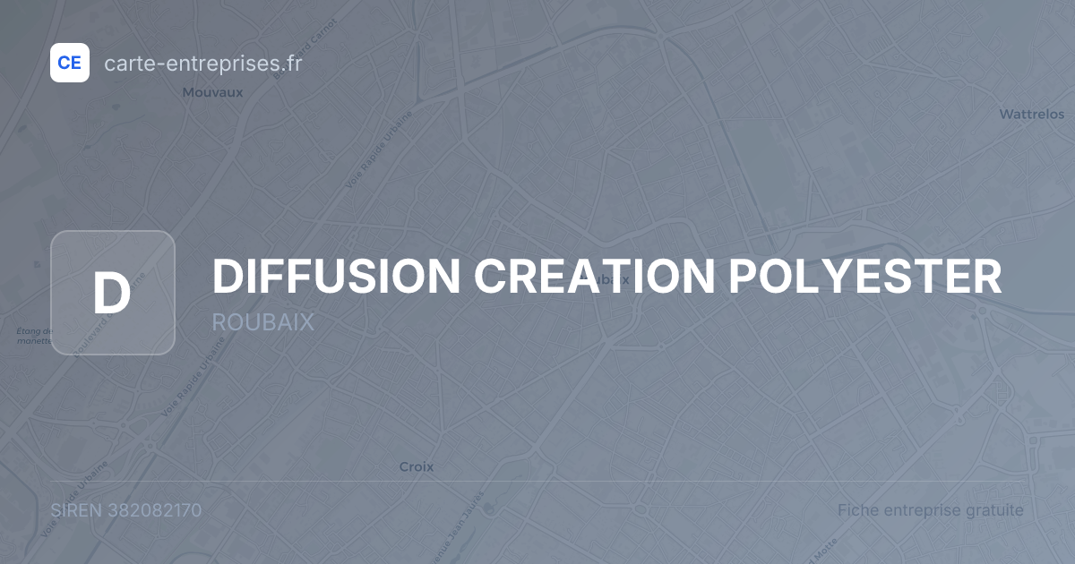 DIFFUSION CREATION POLYESTER — 382082170 — fiche entreprise