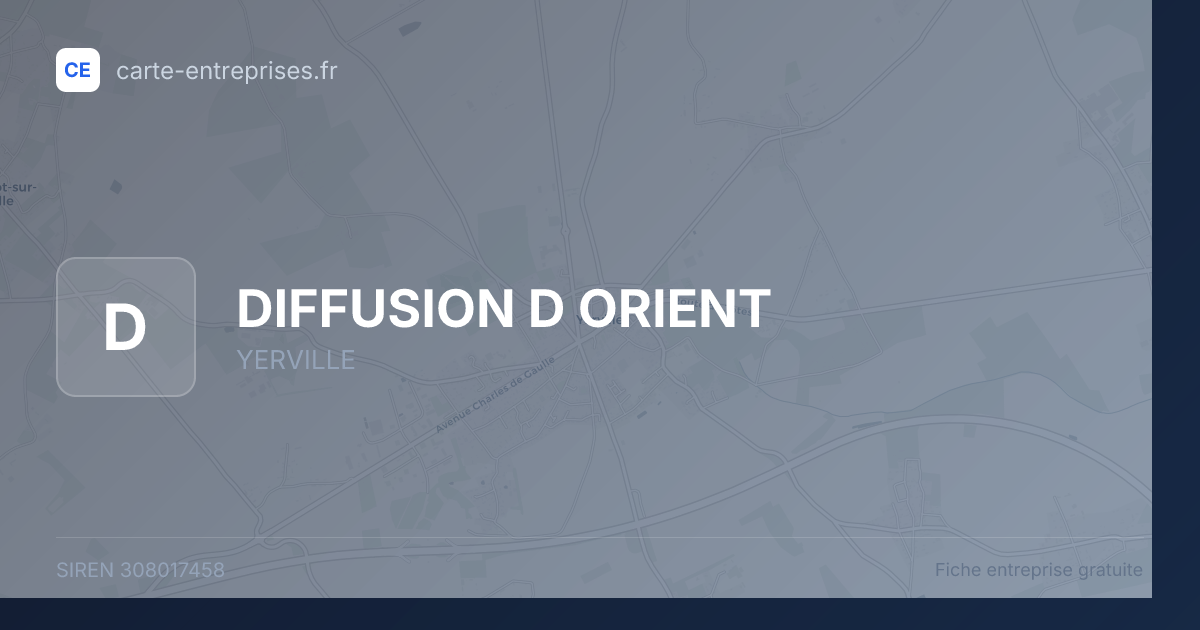 DIFFUSION D ORIENT — 308017458 — fiche entreprise