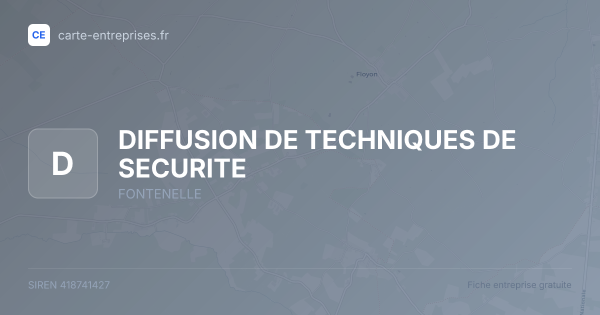 DIFFUSION DE TECHNIQUES DE SECURITE — 418741427 — fiche entreprise