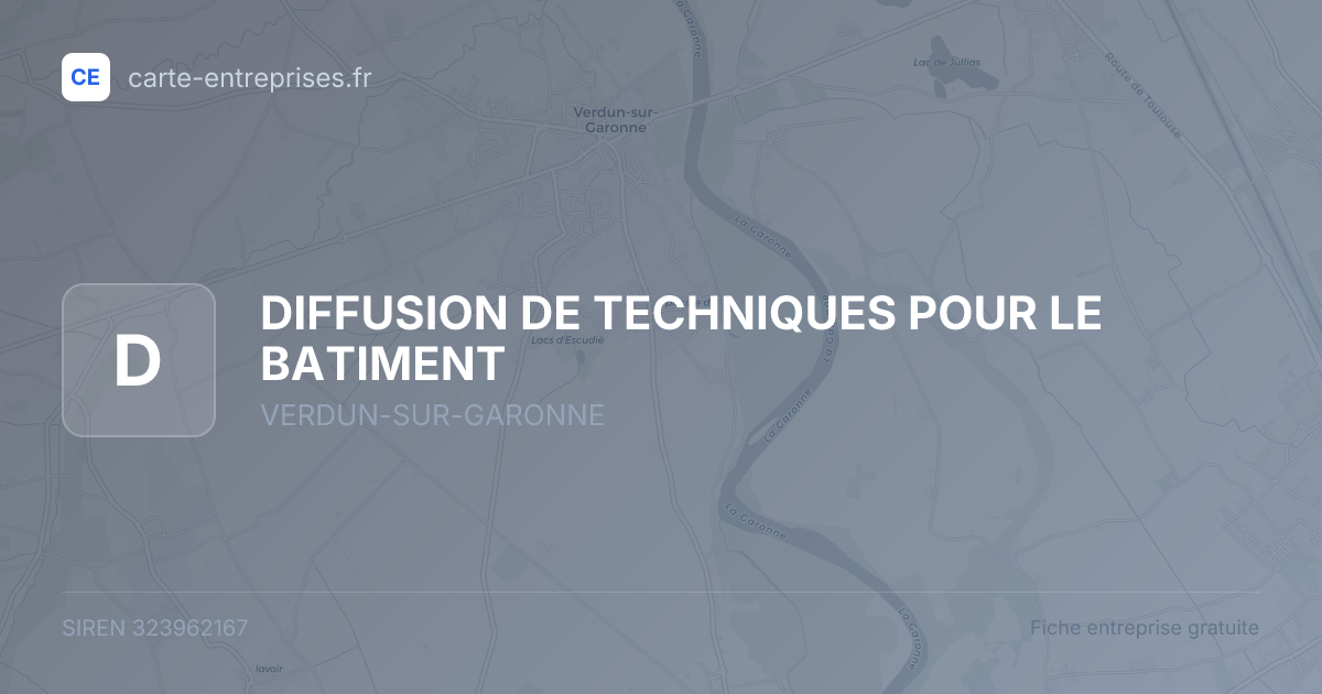 DIFFUSION DE TECHNIQUES POUR LE BATIMENT — 323962167 — fiche entreprise