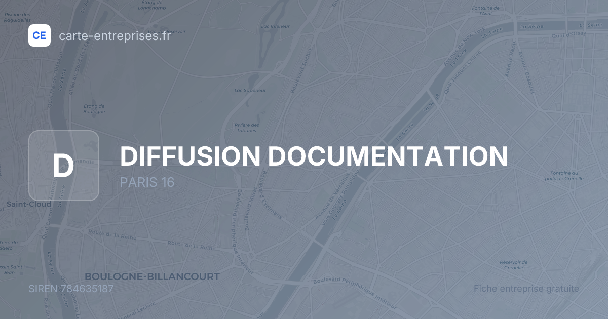 DIFFUSION DOCUMENTATION — 784635187 — fiche entreprise