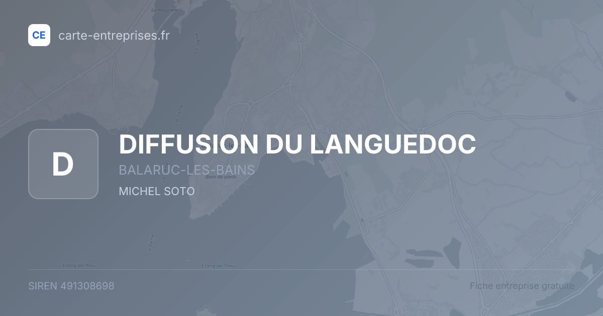 DIFFUSION DU LANGUEDOC — 491308698 — fiche entreprise