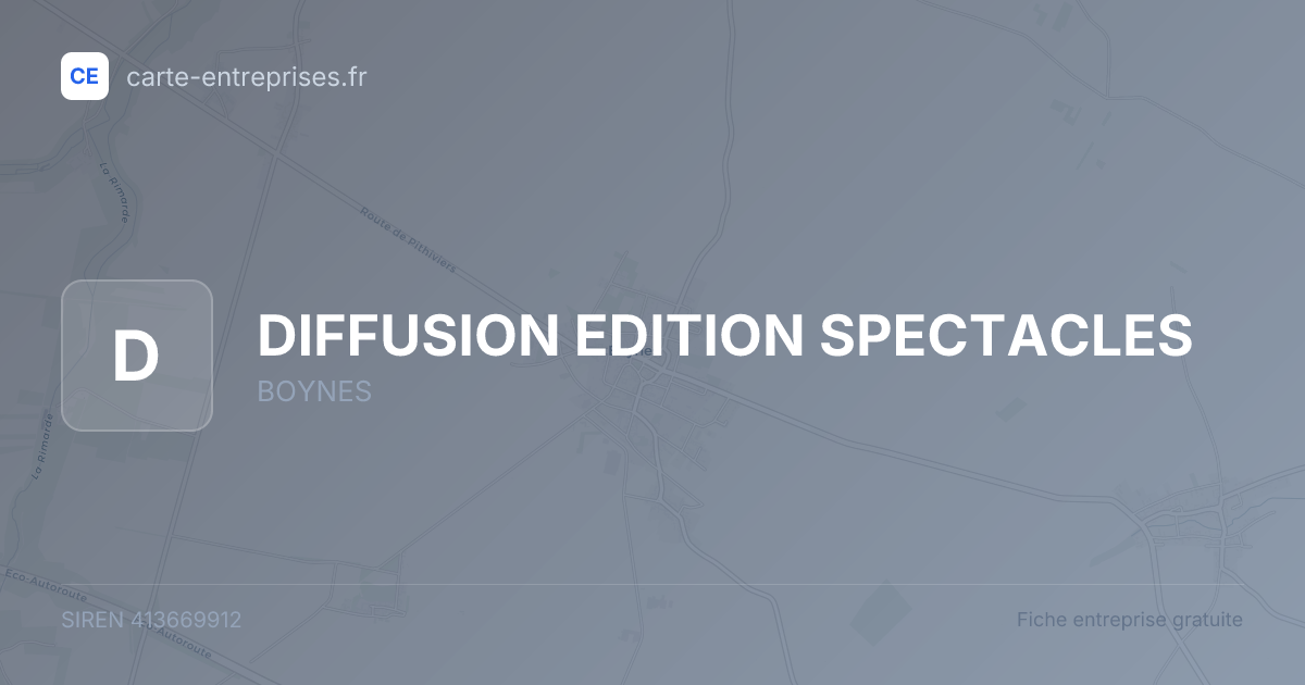 DIFFUSION EDITION SPECTACLES — 413669912 — fiche entreprise