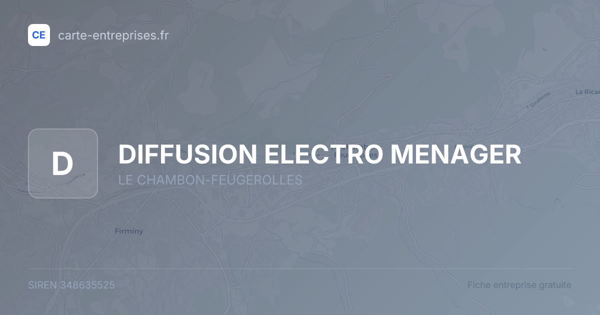 DIFFUSION ELECTRO MENAGER — 348635525 — fiche entreprise