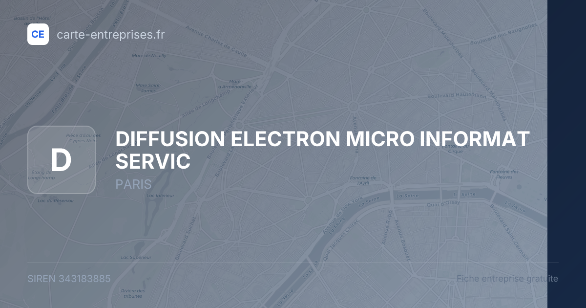 DIFFUSION ELECTRON MICRO INFORMAT SERVIC — 343183885 — fiche entreprise