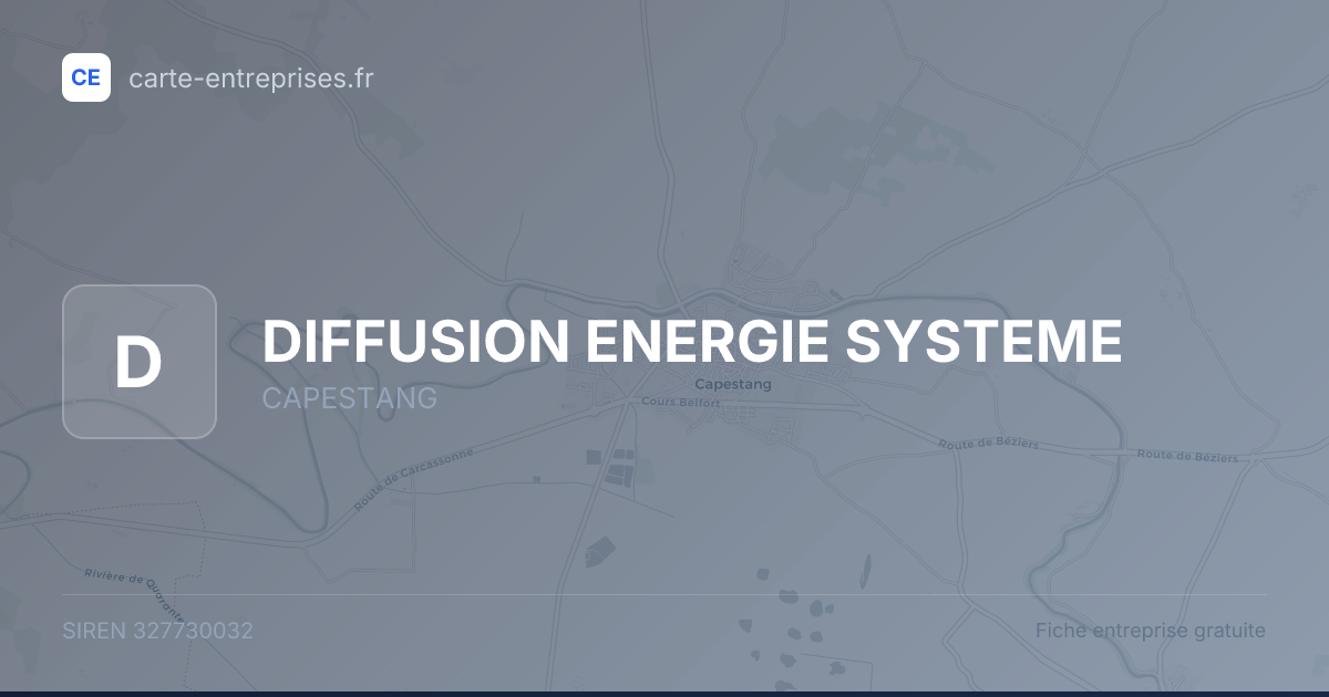 DIFFUSION ENERGIE SYSTEME — 327730032 — fiche entreprise