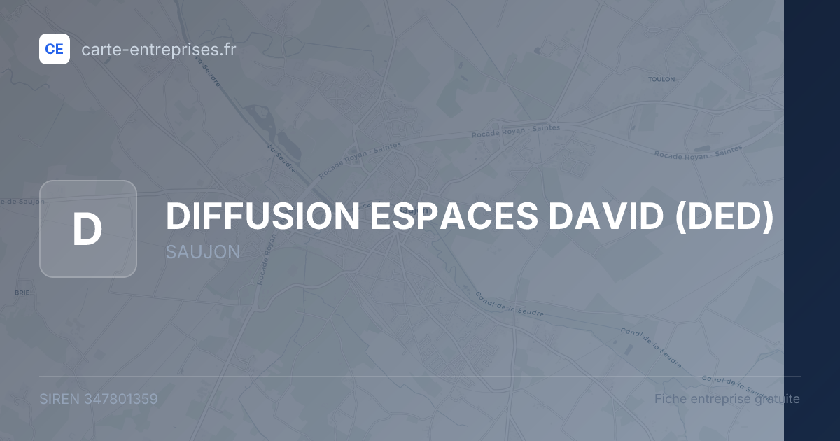 DIFFUSION ESPACES DAVID (DED) — 347801359 — fiche entreprise