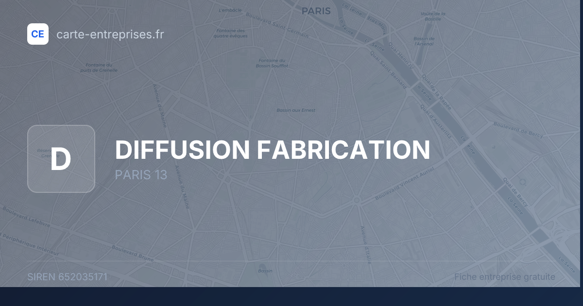 DIFFUSION FABRICATION — 652035171 — fiche entreprise