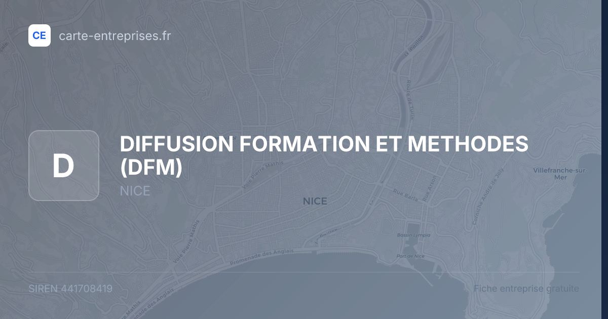 DIFFUSION FORMATION ET METHODES (DFM) — 441708419 — fiche entreprise