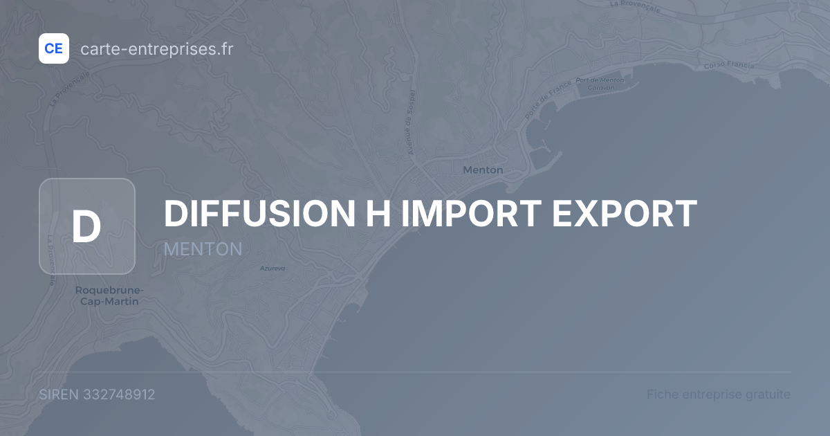 DIFFUSION H IMPORT EXPORT — 332748912 — fiche entreprise