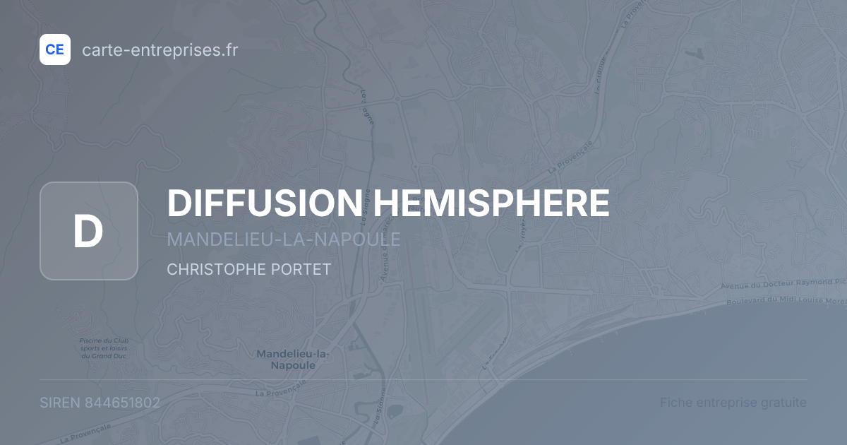 DIFFUSION HEMISPHERE — 844651802 — fiche entreprise