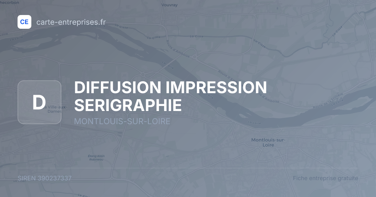 DIFFUSION IMPRESSION SERIGRAPHIE — 390237337 — fiche entreprise
