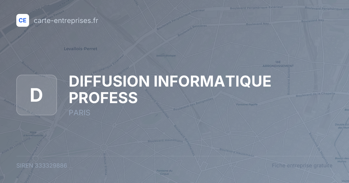 DIFFUSION INFORMATIQUE PROFESS — 333329886 — fiche entreprise