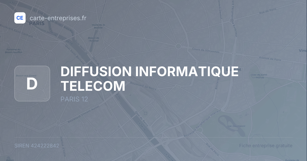 DIFFUSION INFORMATIQUE TELECOM — 424222842 — fiche entreprise