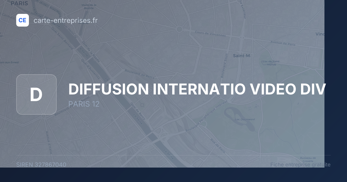 DIFFUSION INTERNATIO VIDEO DIV — 327867040 — fiche entreprise