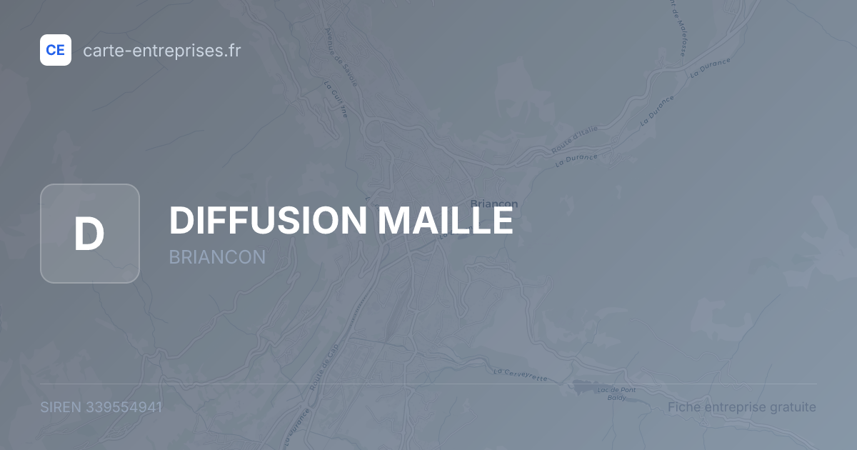 DIFFUSION MAILLE — 339554941 — fiche entreprise
