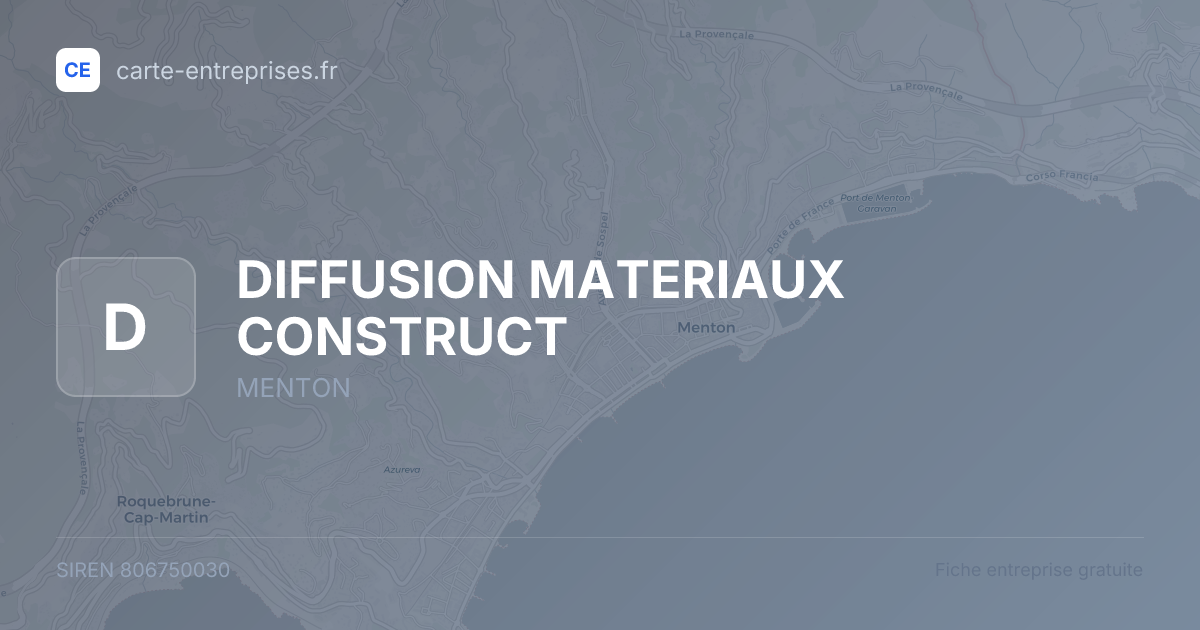 DIFFUSION MATERIAUX CONSTRUCT — 806750030 — fiche entreprise