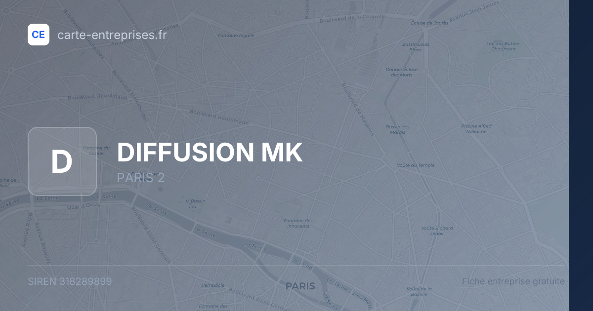 DIFFUSION MK — 318289899 — fiche entreprise