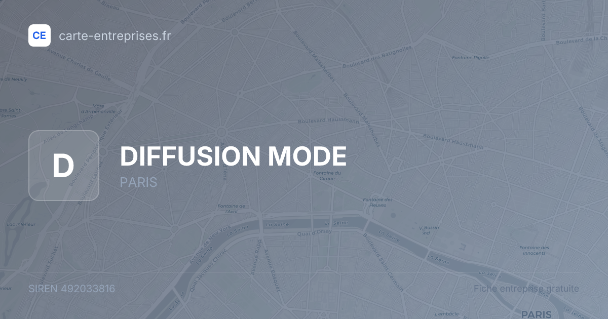 DIFFUSION MODE — 492033816 — fiche entreprise