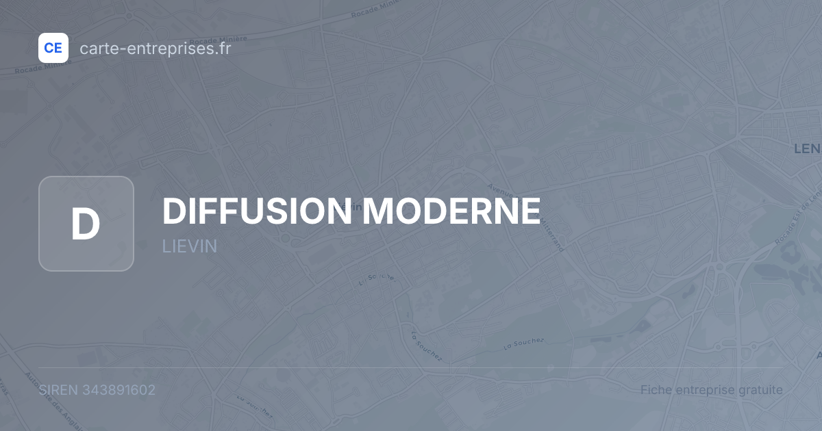 DIFFUSION MODERNE — 343891602 — fiche entreprise