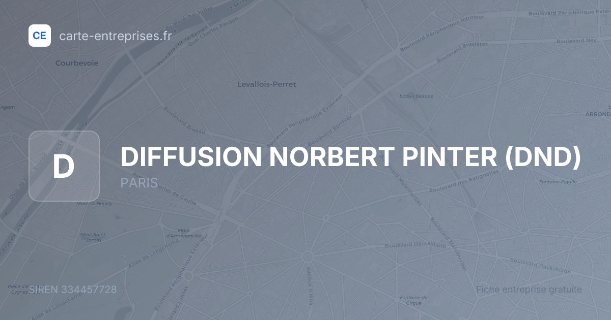 DIFFUSION NORBERT PINTER (DND) — 334457728 — fiche entreprise