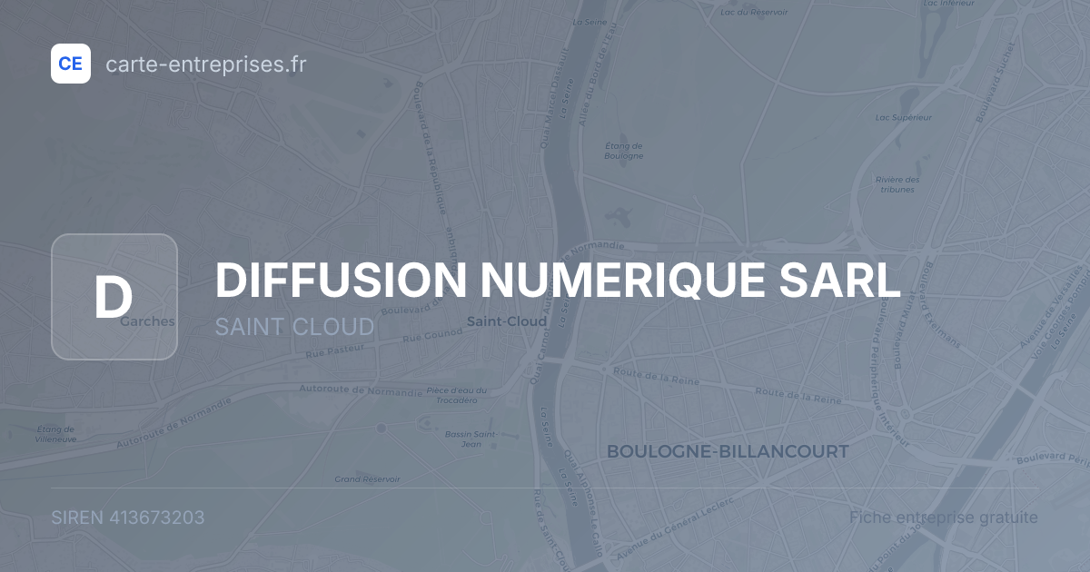 DIFFUSION NUMERIQUE SARL — 413673203 — fiche entreprise