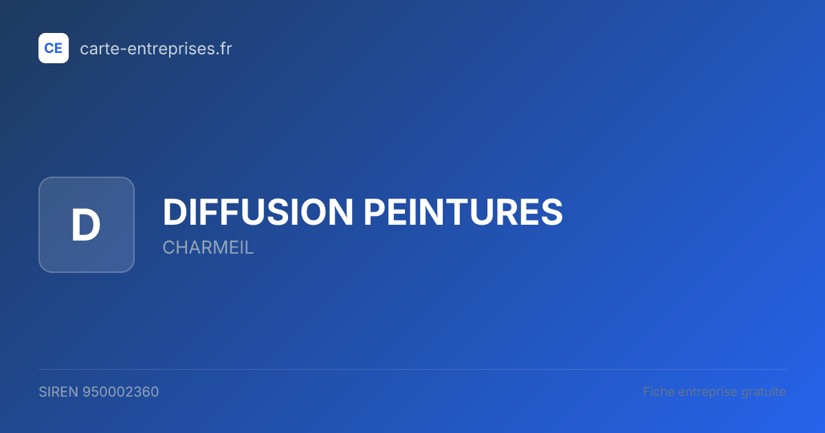 DIFFUSION PEINTURES — 950002360 — fiche entreprise