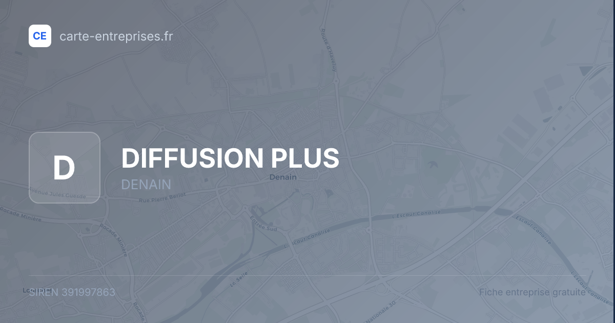 DIFFUSION PLUS — 391997863 — fiche entreprise
