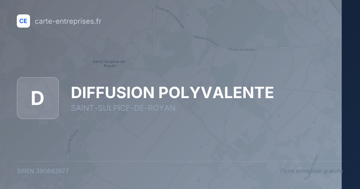 DIFFUSION POLYVALENTE — 390683977 — fiche entreprise