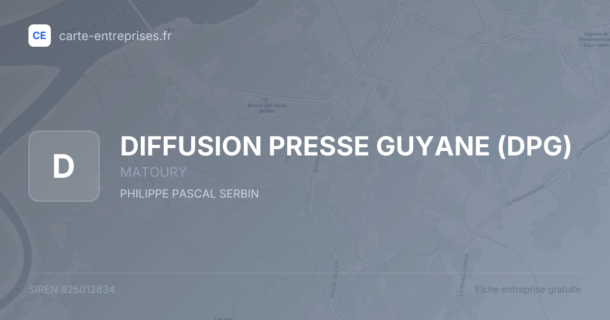 DIFFUSION PRESSE GUYANE (DPG) — 825012834 — fiche entreprise