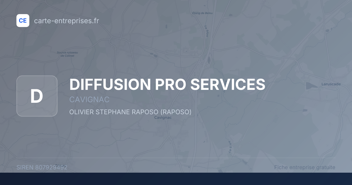 DIFFUSION PRO SERVICES — 807929492 — fiche entreprise
