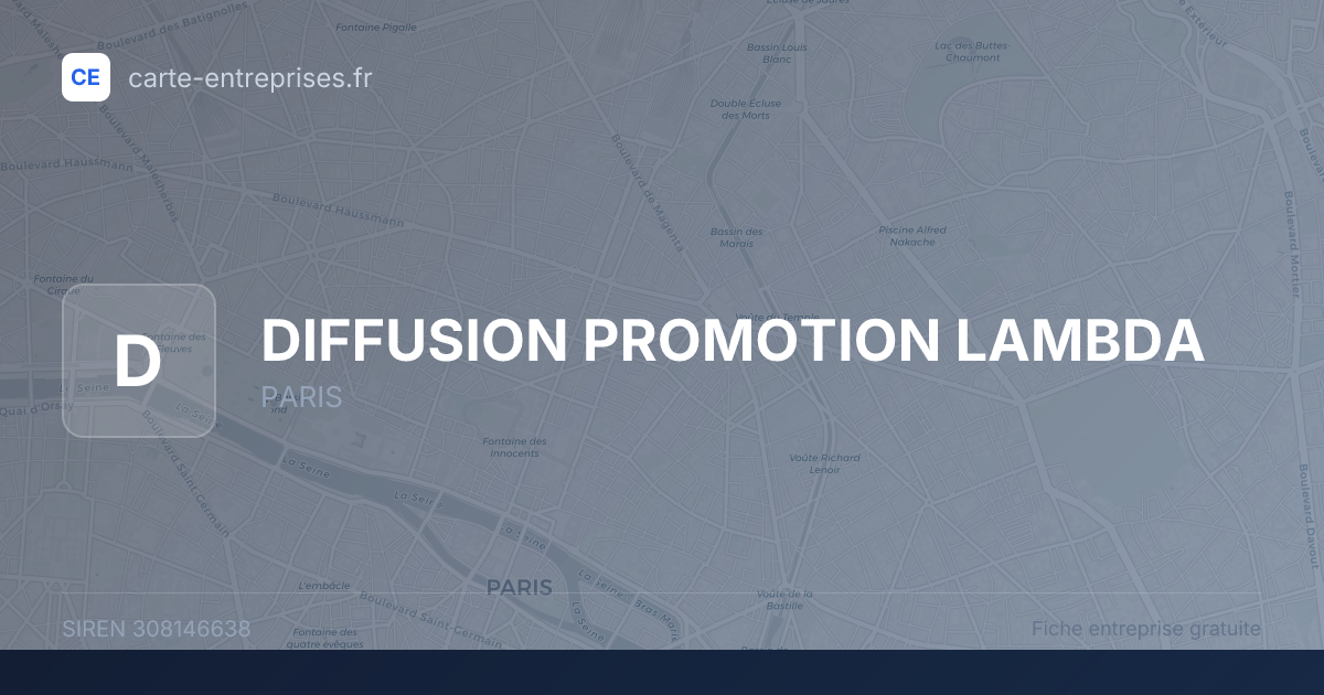 DIFFUSION PROMOTION LAMBDA — 308146638 — fiche entreprise