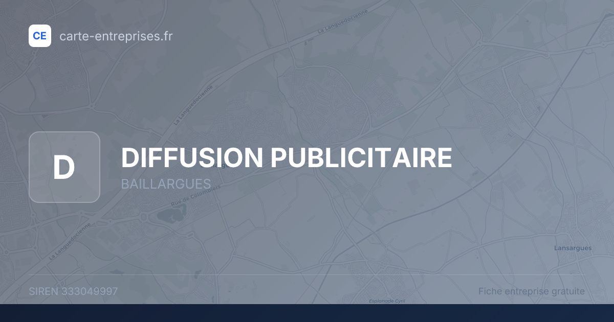 DIFFUSION PUBLICITAIRE — 333049997 — fiche entreprise