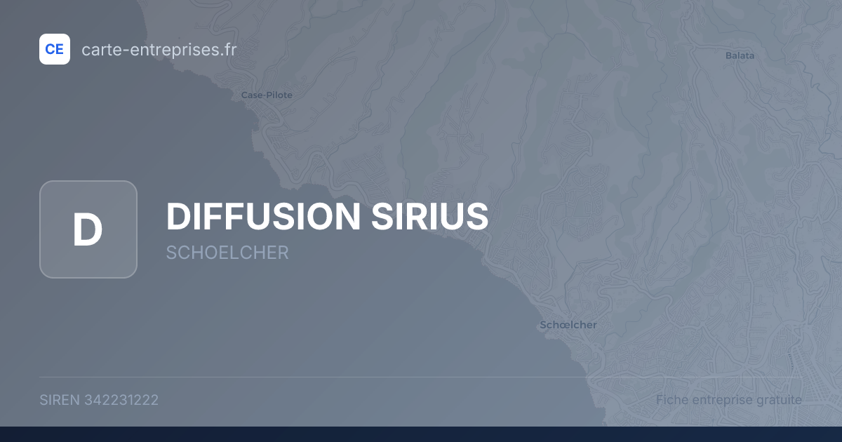 DIFFUSION SIRIUS — 342231222 — fiche entreprise