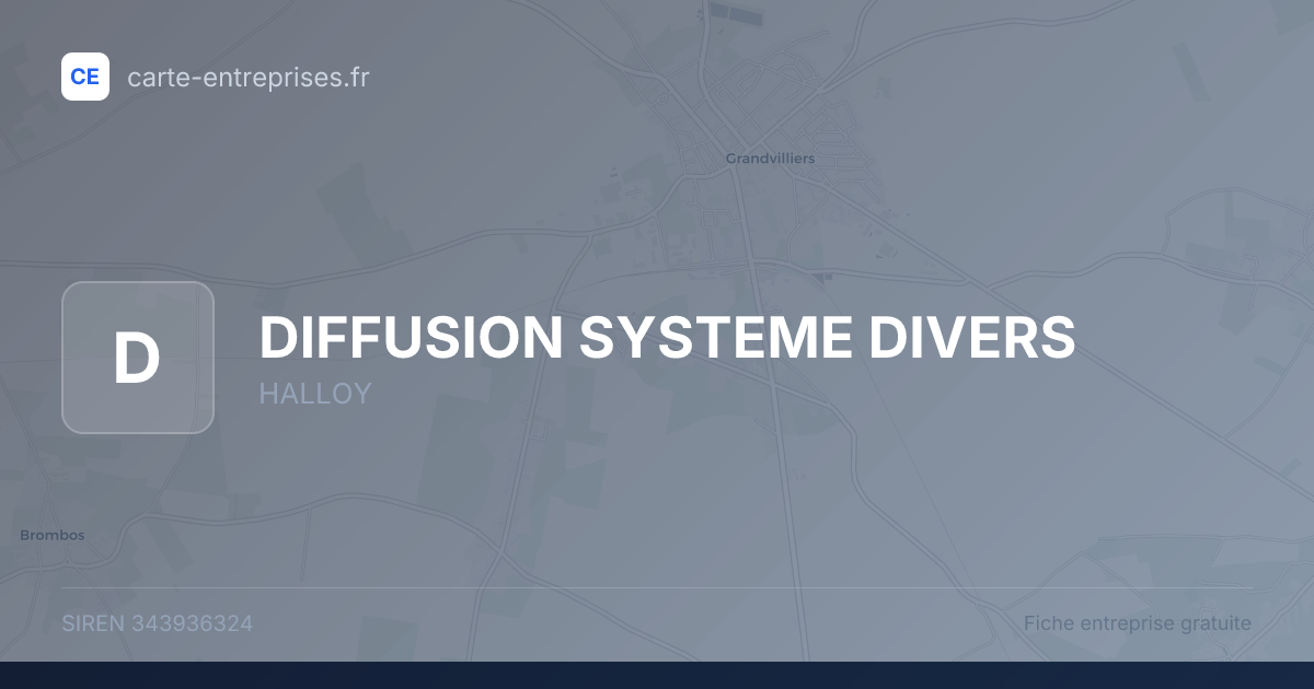 DIFFUSION SYSTEME DIVERS — 343936324 — fiche entreprise