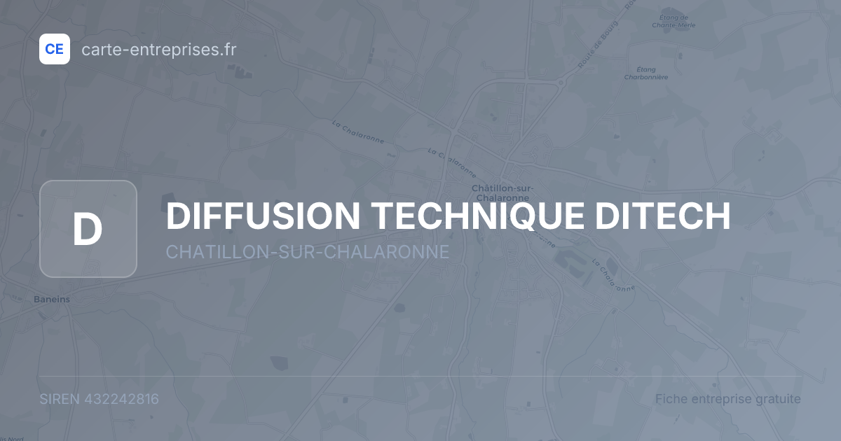 DIFFUSION TECHNIQUE DITECH — 432242816 — fiche entreprise