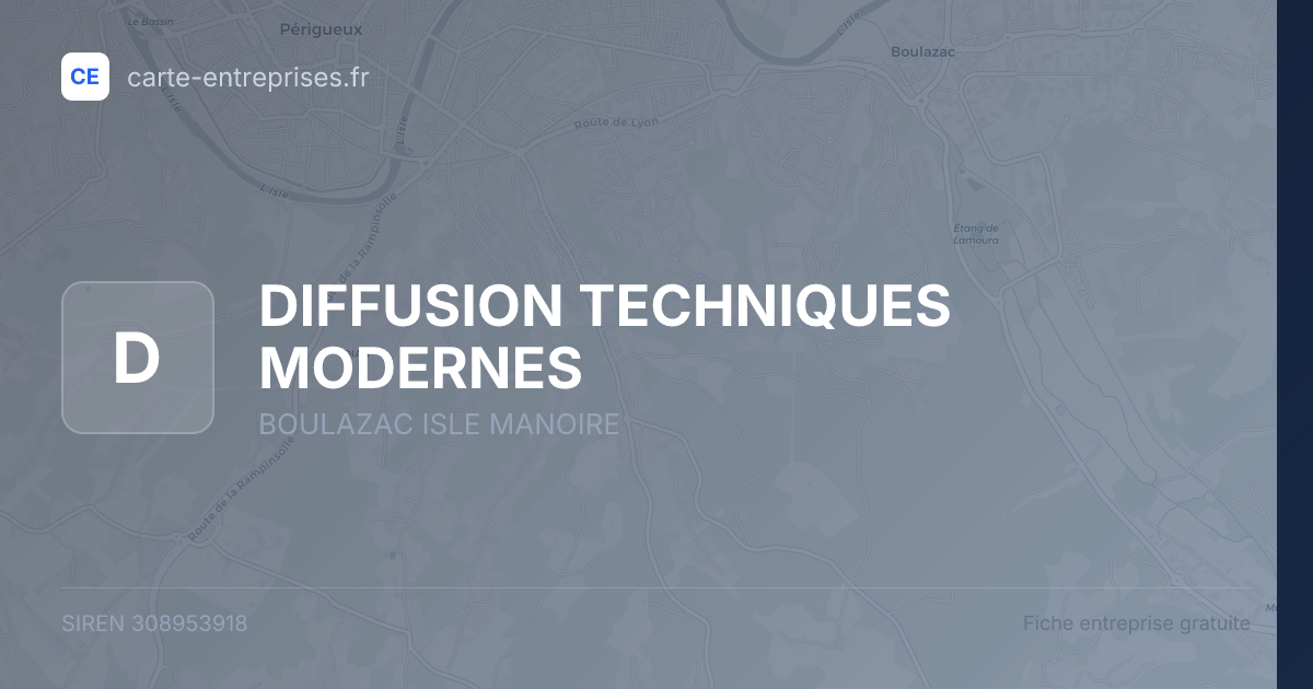 DIFFUSION TECHNIQUES MODERNES — 308953918 — fiche entreprise