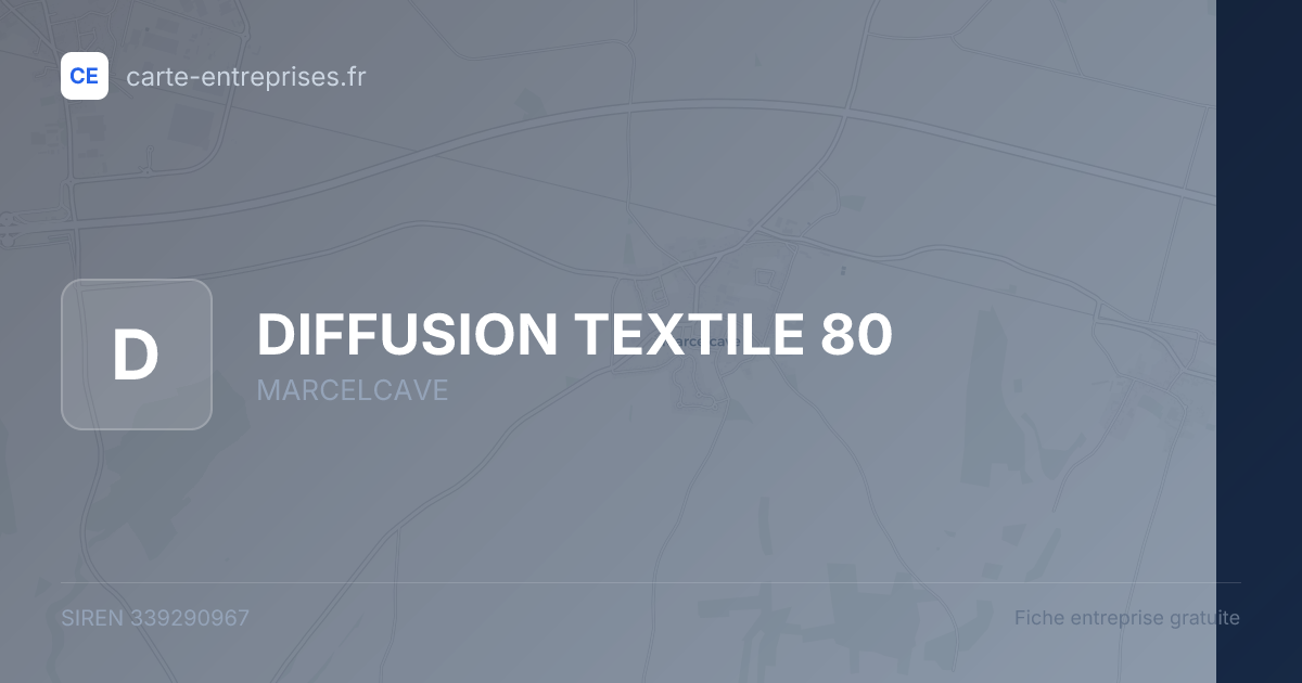 DIFFUSION TEXTILE 80 — 339290967 — fiche entreprise