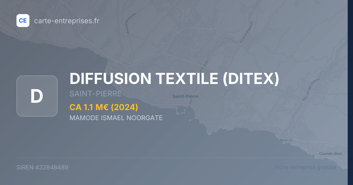 DIFFUSION TEXTILE (DITEX) — 432848489 — fiche entreprise