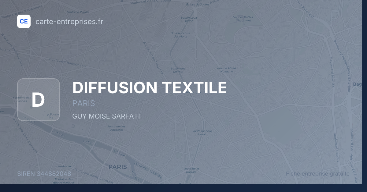 DIFFUSION TEXTILE — 344882048 — fiche entreprise