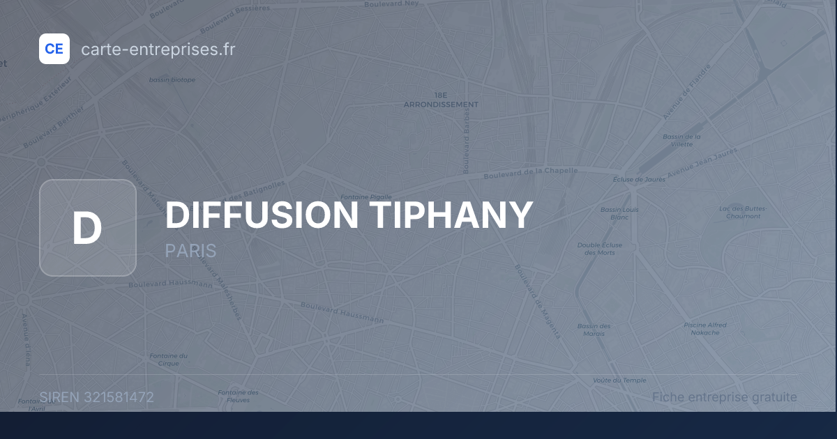 DIFFUSION TIPHANY — 321581472 — fiche entreprise